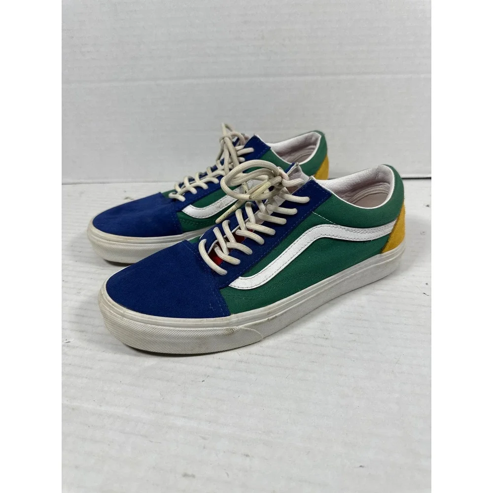 Vans Old Skool‎ Yacht Club Blue Green Yellow Red Colorblock Skate Shoes Sneakers